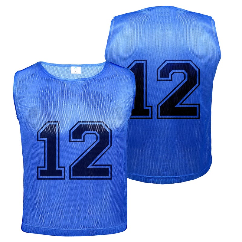 Athllete Boys Scrimmage Vest - Numbered Soccer Pinnies Youth 12 Pack, Medium - Image 3